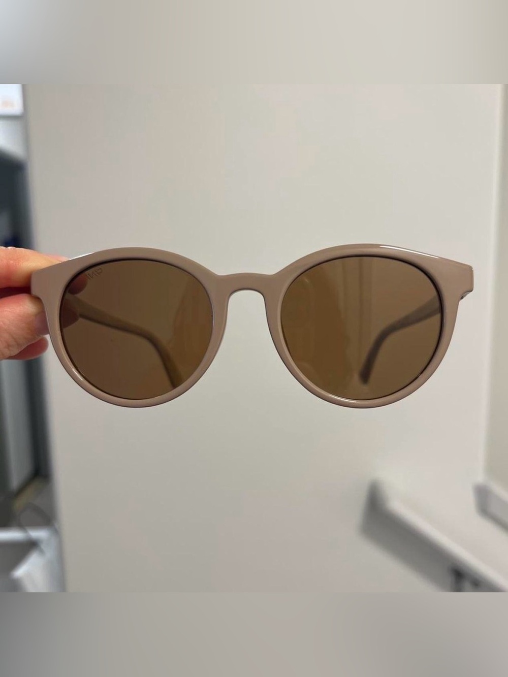 Wmp Round Taupe Frame Sunglasses with Brown Lenses